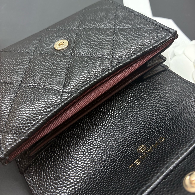 Chanel 香奈兒 經典 黑金 雙層卡包 信封包 全新品-3
