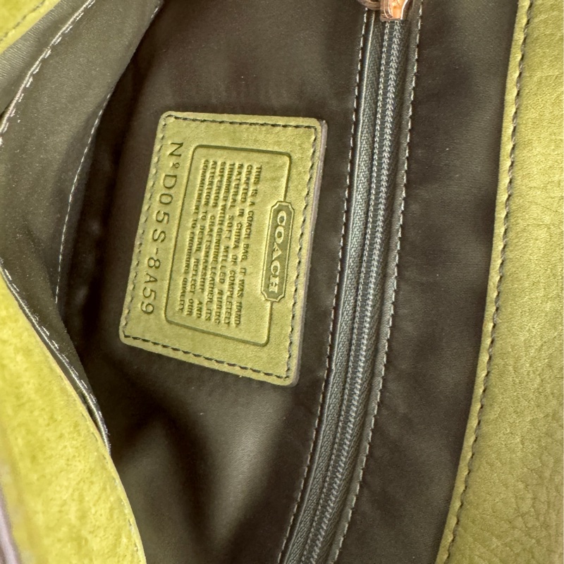 Coach 側背 肩背包/草綠色麂皮-4