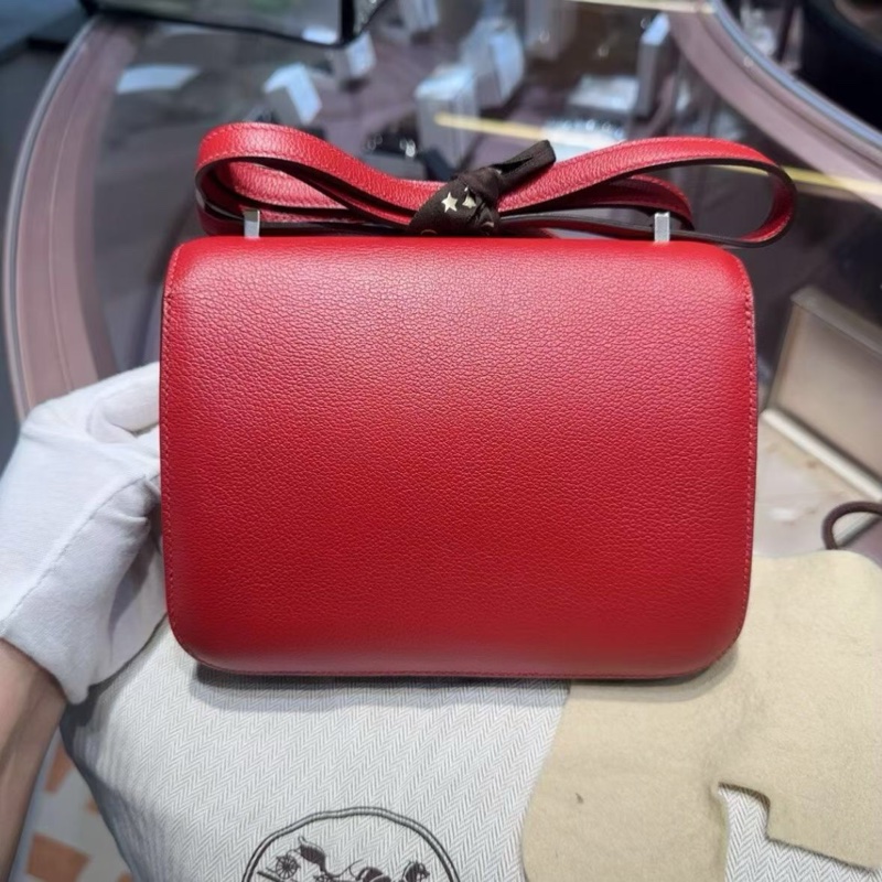 98新Hermes愛馬仕Constance康康紅色el皮銀扣c刻-1