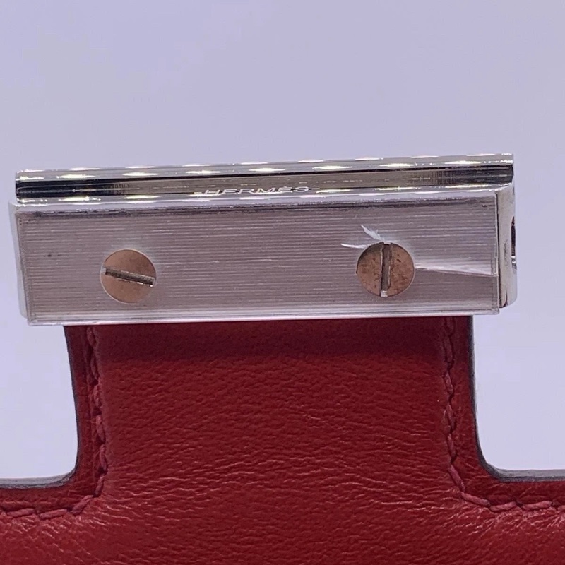 98新Hermes愛馬仕Constance康康紅色el皮銀扣c刻-4