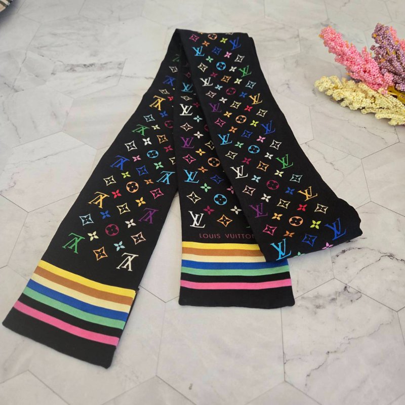 LV 黑彩 絲綢 村上隆聯名 絲巾 M71992 M71992~約9成新以上-4