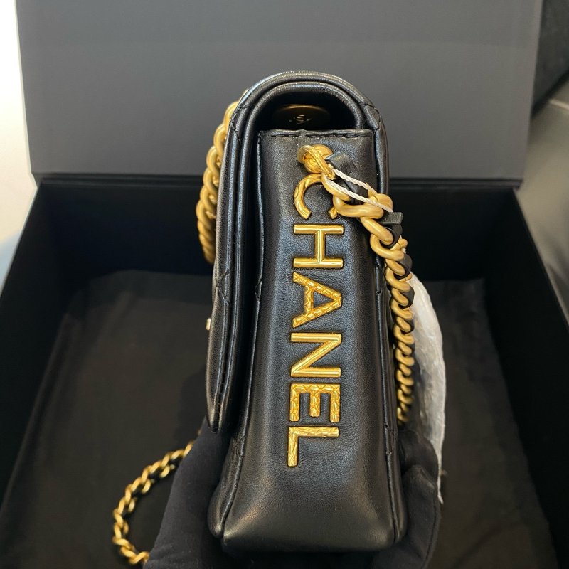 芯片款 香奈兒Chanel黑金方胖子鏈條單肩斜挎手提包-2