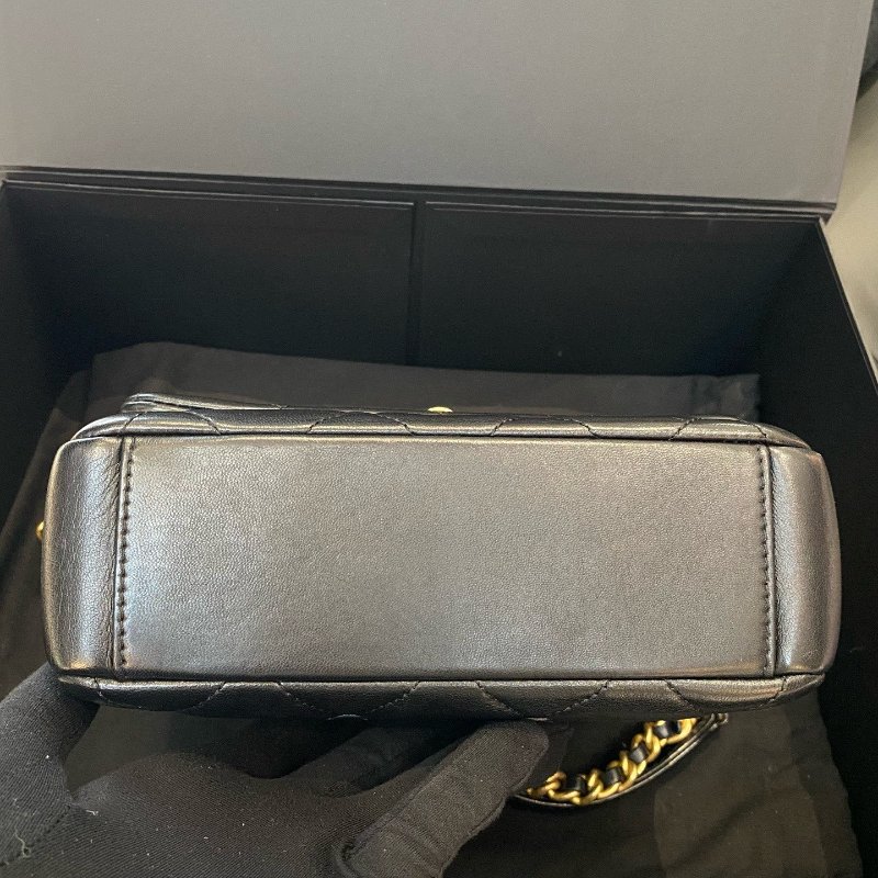 芯片款 香奈兒Chanel黑金方胖子鏈條單肩斜挎手提包-8