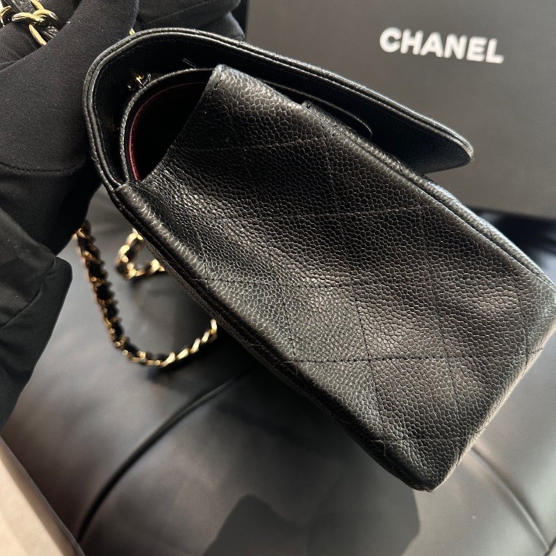 香奈兒Chanel CF Jumbo黑金大號牛皮包-2