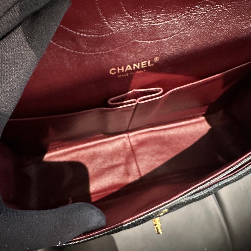 香奈兒Chanel CF Jumbo黑金大號牛皮包-9