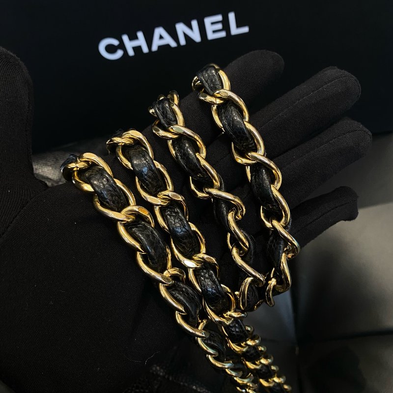 香奈兒Chanel CF Jumbo黑金大號牛皮包-10