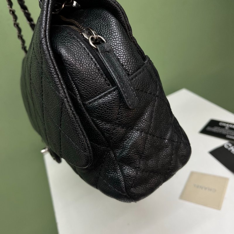 香奈兒Chanel黑銀魚子醬CF鏈條包-1