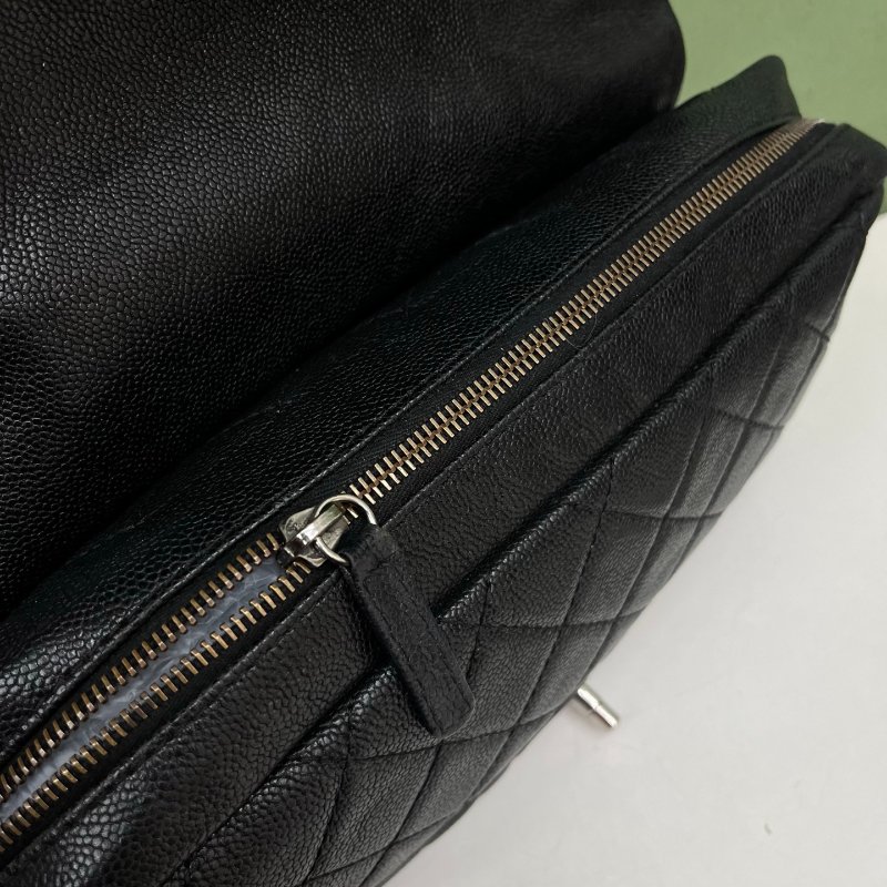 香奈兒Chanel黑銀魚子醬CF鏈條包-3