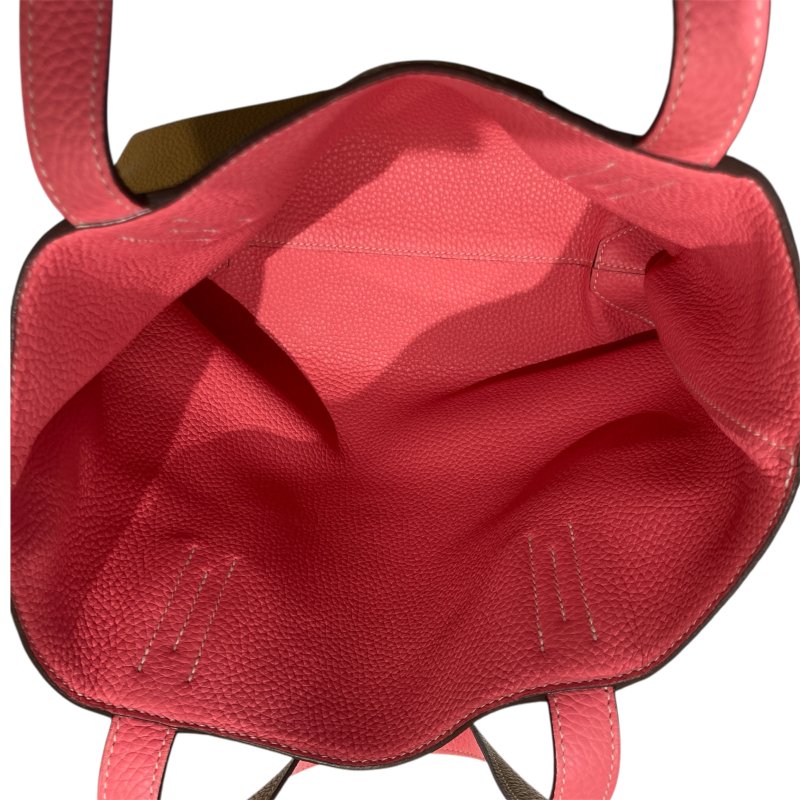 HERMES 愛馬仕 Y刻 DOUBLE SENS 28 牛皮 雙面手提包 淺棕色/粉紅-9