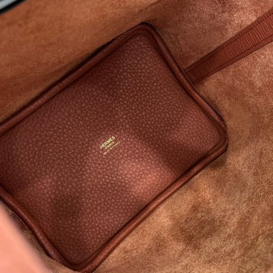 閒置新 愛馬仕Hermes古銅色南瓜色菜籃子Picotin18-8