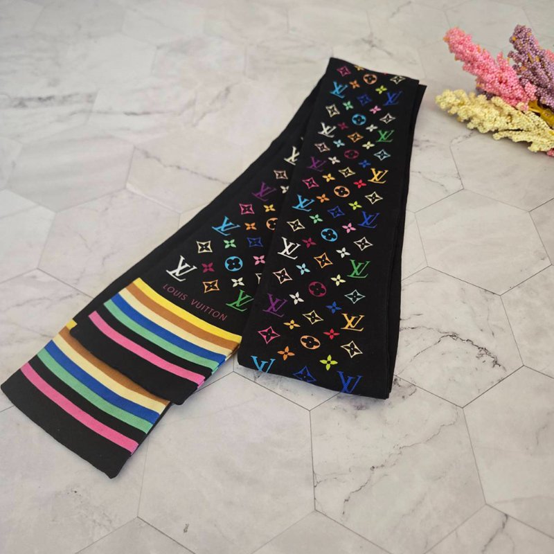 LV 黑彩 絲綢 村上隆聯名 絲巾 M71992 M71992~約9成新以上-16
