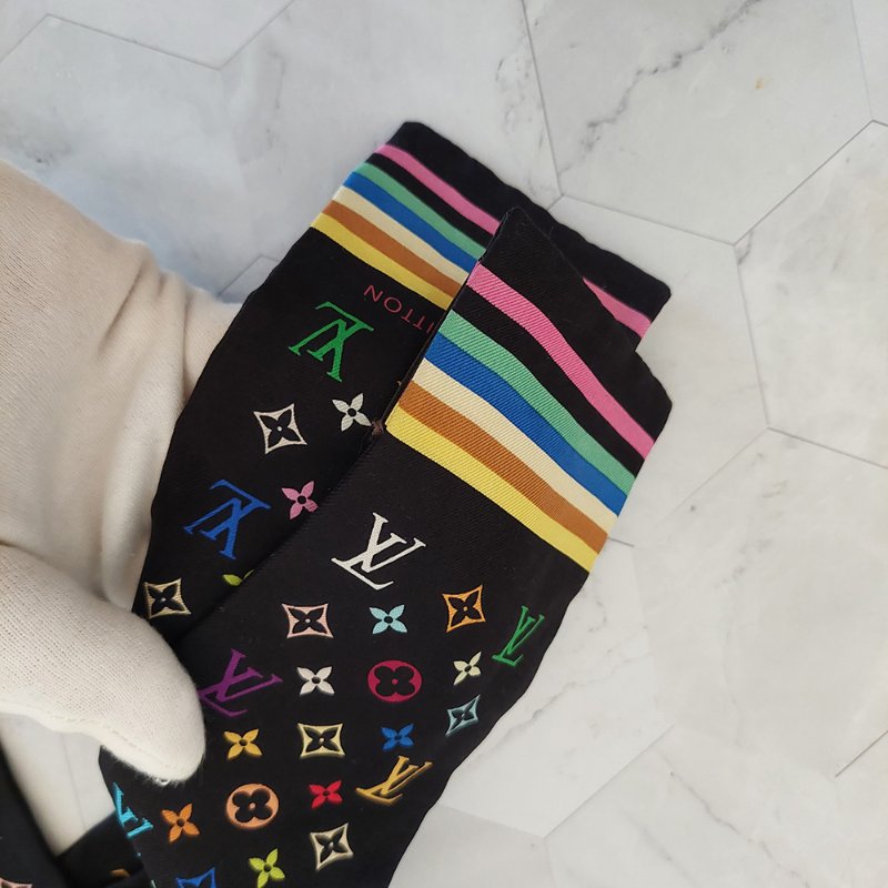 LV 黑彩 絲綢 村上隆聯名 絲巾 M71992 M71992~約9成新以上-36