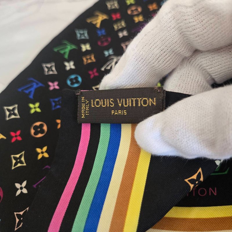 LV 黑彩 絲綢 村上隆聯名 絲巾 M71992 M71992~約9成新以上-49