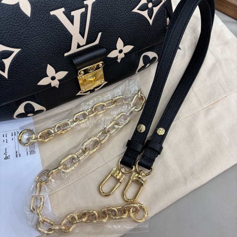 芯片款 LV路易威登黑色印花全牛皮Favorite雲朵包-9