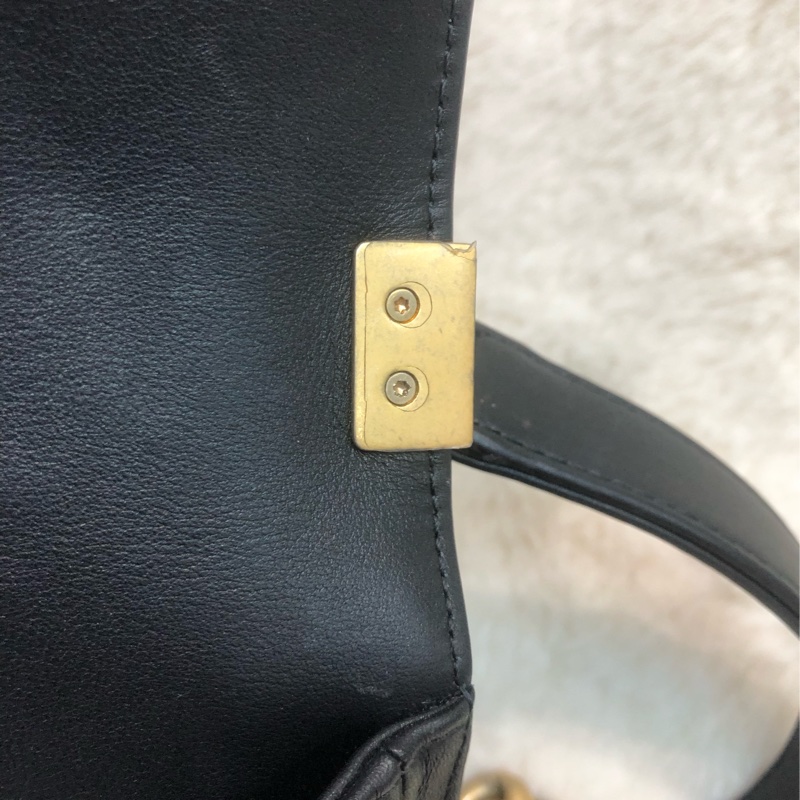 Chanel 黑金做舊銀扣 Boy 25cm XC212-7