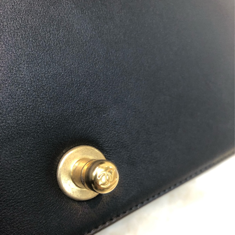 Chanel 黑金做舊銀扣 Boy 25cm XC212-9