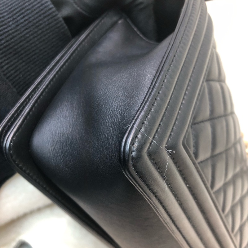 Chanel 黑金做舊銀扣 Boy 25cm XC212-13