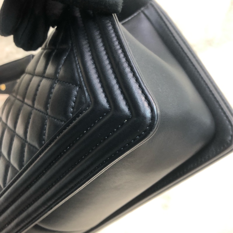 Chanel 黑金做舊銀扣 Boy 25cm XC212-15