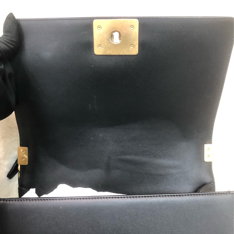 Chanel 黑金做舊銀扣 Boy 25cm XC212-22