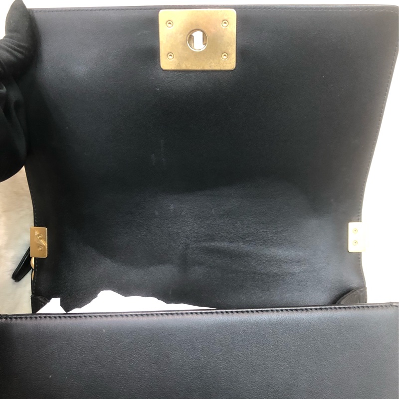 Chanel 黑金做舊銀扣 Boy 25cm XC212-28