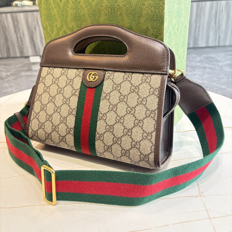*SHIHNA名牌精品* Gucci Ophidia 紅綠織帶手提兩用托特包-1