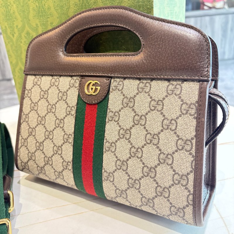 *SHIHNA名牌精品* Gucci Ophidia 紅綠織帶手提兩用托特包-2
