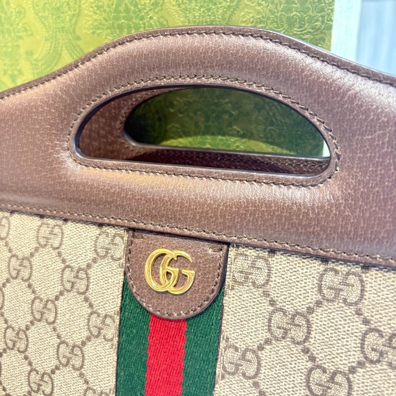 *SHIHNA名牌精品* Gucci Ophidia 紅綠織帶手提兩用托特包-3