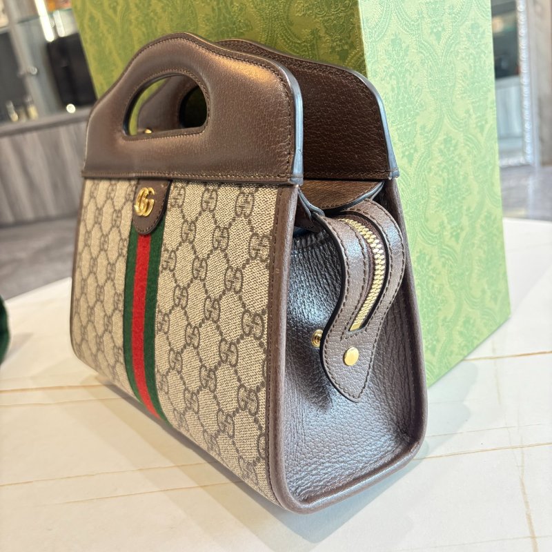 *SHIHNA名牌精品* Gucci Ophidia 紅綠織帶手提兩用托特包-4