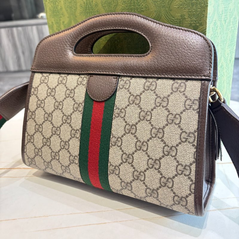 *SHIHNA名牌精品* Gucci Ophidia 紅綠織帶手提兩用托特包-5