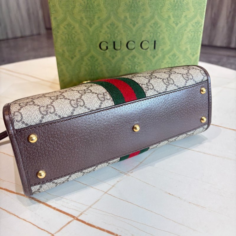*SHIHNA名牌精品* Gucci Ophidia 紅綠織帶手提兩用托特包-6