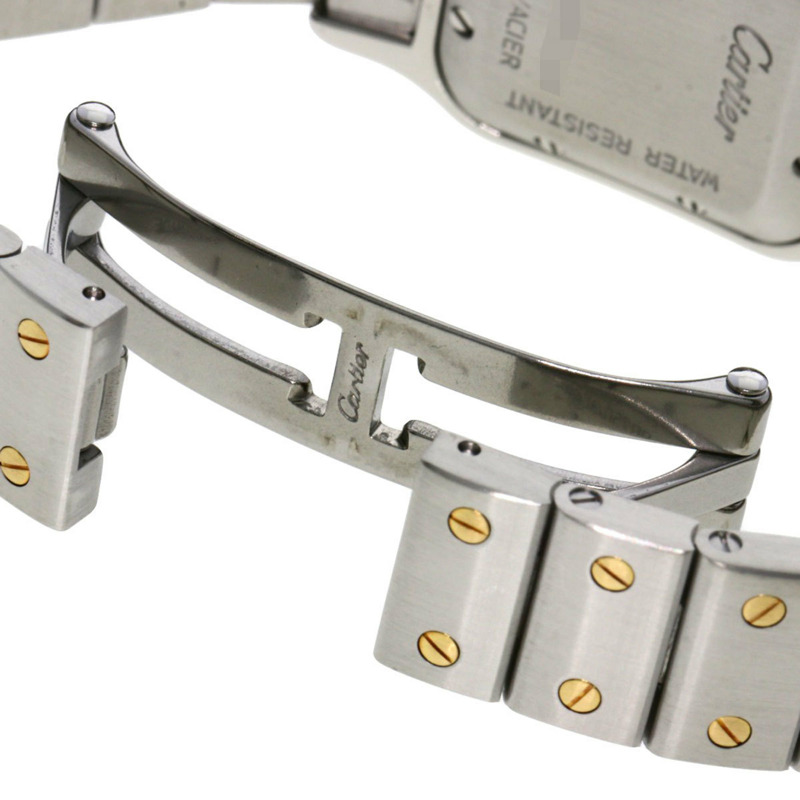 卡地亞 W20045C4 Santos Galbe SM 20週年紀念款腕錶,精鋼/SSx18K黃金,女士款-7