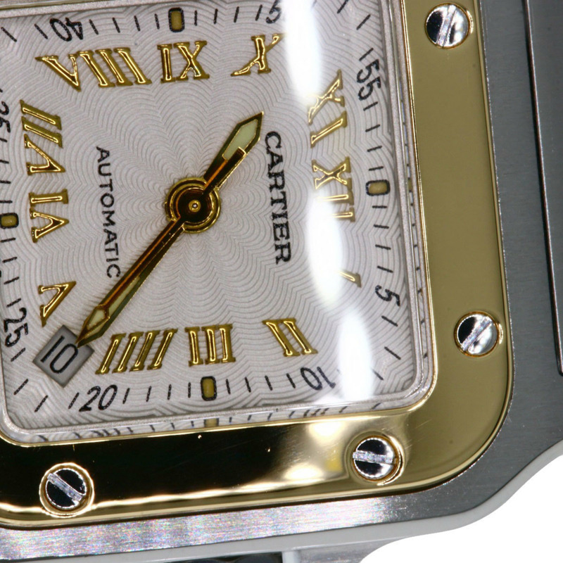 卡地亞 W20045C4 Santos Galbe SM 20週年紀念款腕錶,精鋼/SSx18K黃金,女士款-19