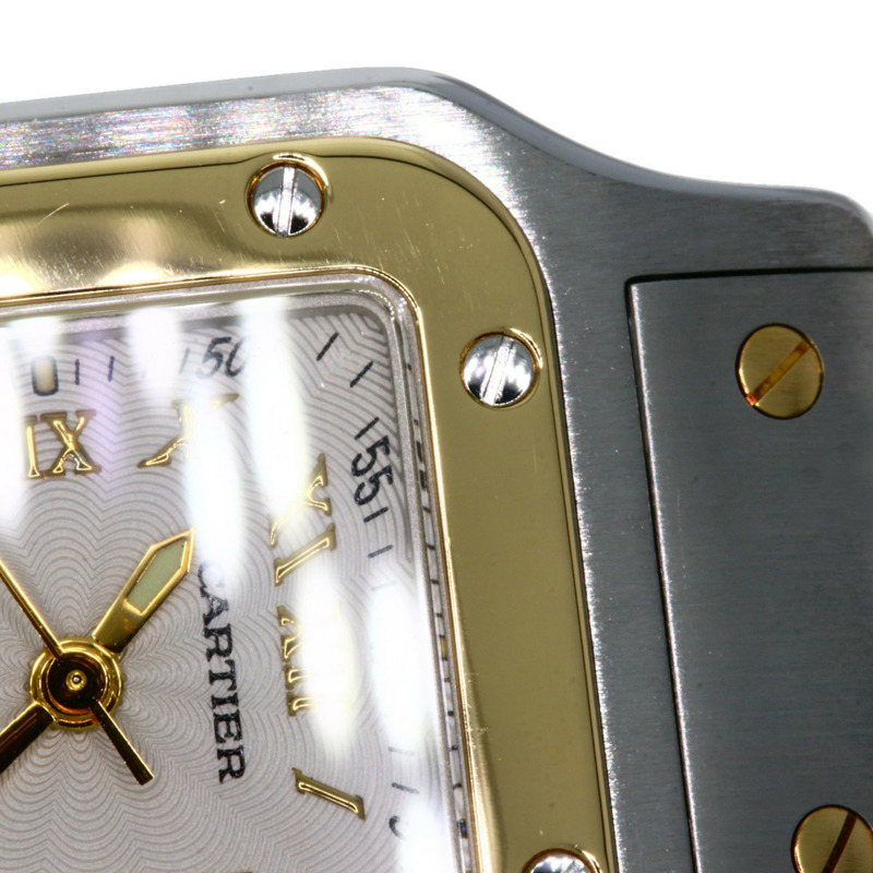 卡地亞 W20045C4 Santos Galbe SM 20週年紀念款腕錶,精鋼/SSx18K黃金,女士款-20