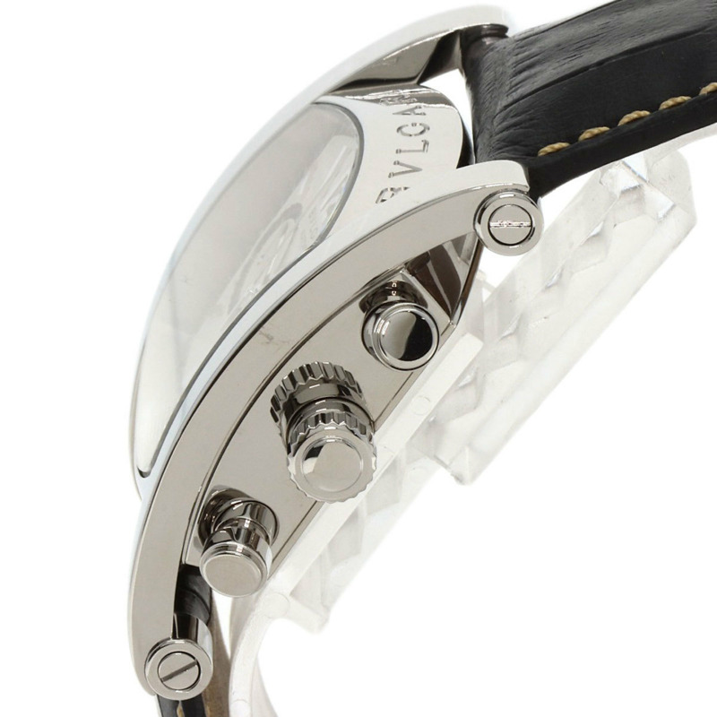 寶格麗 AA48SCH Assioma 日本限定不鏽鋼/皮革男錶-4