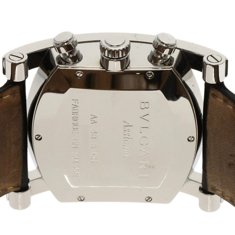 寶格麗 AA48SCH Assioma 日本限定不鏽鋼/皮革男錶-6