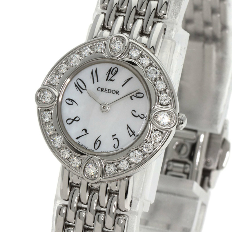 精工 GSTE849 1E70-0CY0 Credor 鑲鑽錶圈腕錶,不鏽鋼/SS/鑽石,女款-2