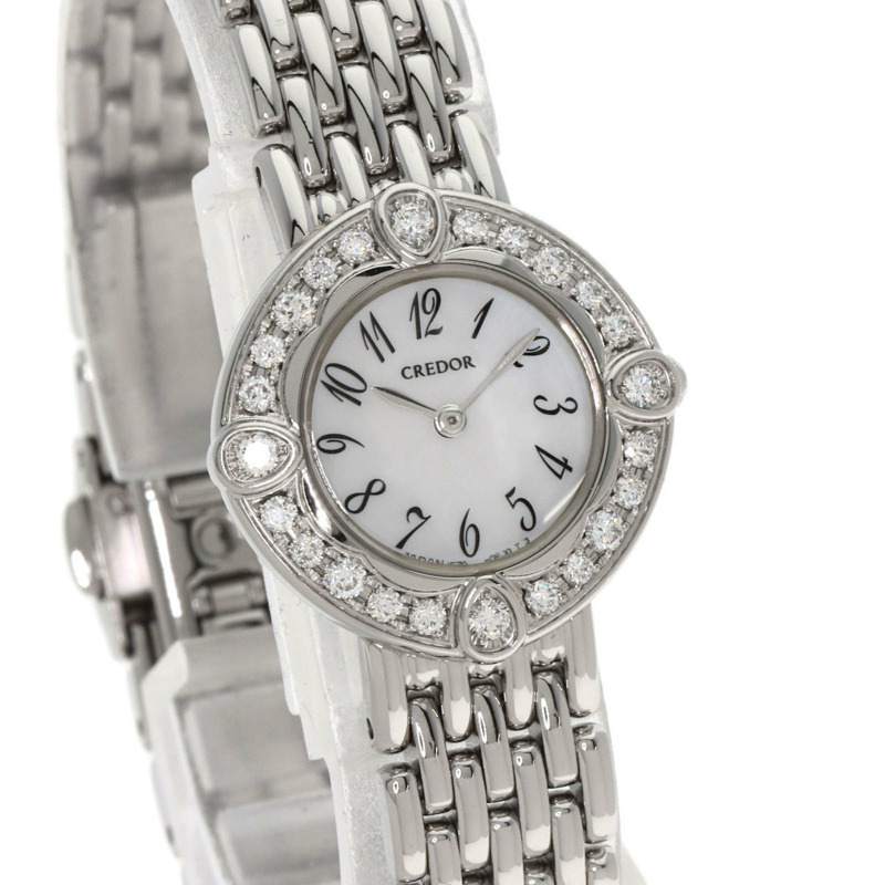 精工 GSTE849 1E70-0CY0 Credor 鑲鑽錶圈腕錶,不鏽鋼/SS/鑽石,女款-3