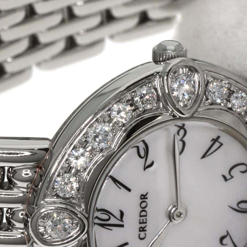 精工 GSTE849 1E70-0CY0 Credor 鑲鑽錶圈腕錶,不鏽鋼/SS/鑽石,女款-12