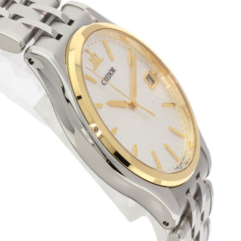 精工 GCAZ054 Credor 圓形錶盤腕錶,不鏽鋼/SS/18K黃金,男款-5