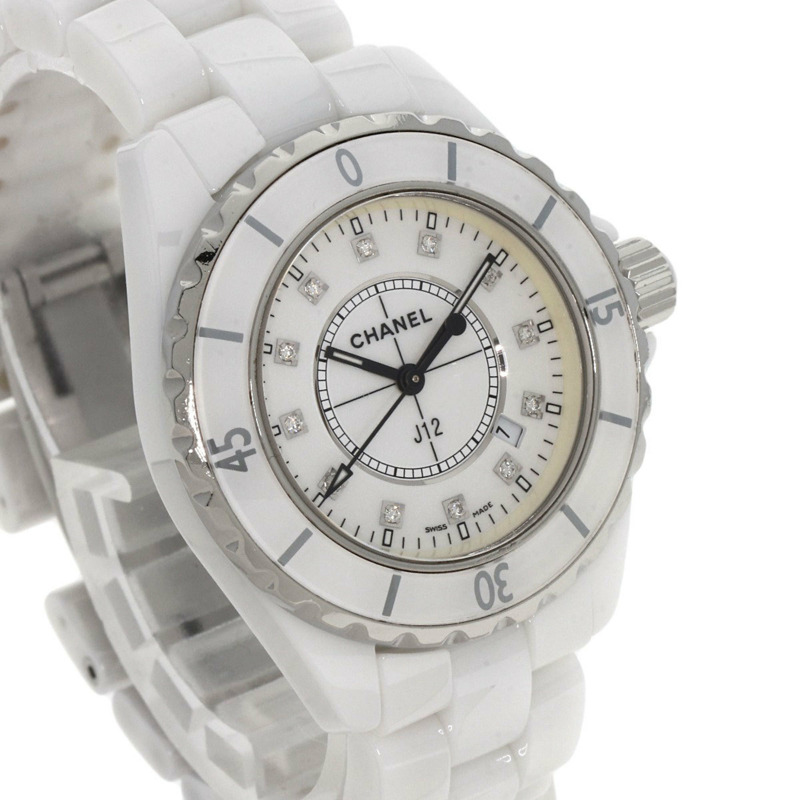 香奈兒 H1628 J12 33毫米 12P 鑲鑽陶瓷女錶-3