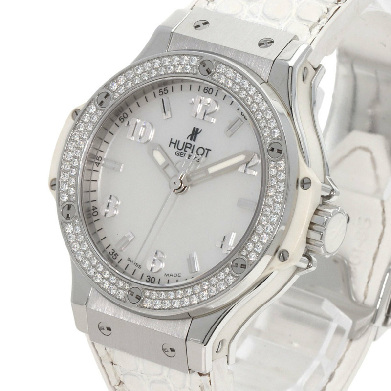 宇舶錶 Big Bang 361.SE.6010.RW.1104 全白珍珠母貝腕錶,精鋼、橡膠、皮革錶帶,鑲嵌鑽石,女款-2