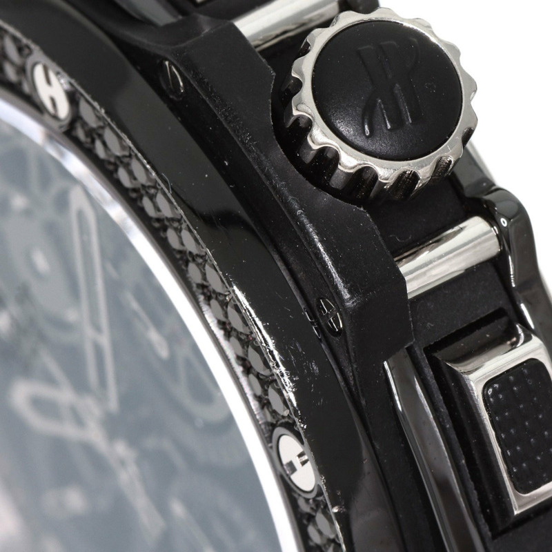 宇舶錶 310.CV.1110.RX.1110 Aeroban 全黑計時碼錶，鑲鑽錶圈，陶瓷/橡膠錶帶，男士腕錶-12