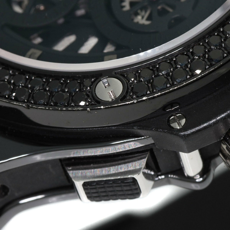 宇舶錶 310.CV.1110.RX.1110 Aeroban 全黑計時碼錶，鑲鑽錶圈，陶瓷/橡膠錶帶，男士腕錶-18