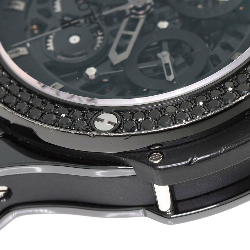 宇舶錶 310.CV.1110.RX.1110 Aeroban 全黑計時碼錶，鑲鑽錶圈，陶瓷/橡膠錶帶，男士腕錶-22