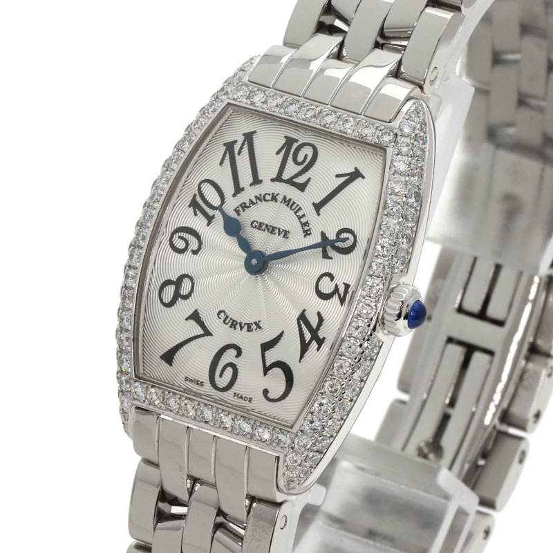 Franck Muller 1752QZ No.1065 Tonneau Curvex 鑽石錶圈腕錶,不鏽鋼/SS,女款-2