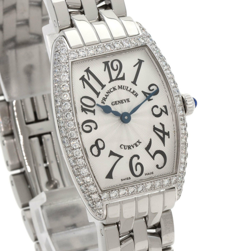 Franck Muller 1752QZ No.1065 Tonneau Curvex 鑽石錶圈腕錶,不鏽鋼/SS,女款-3