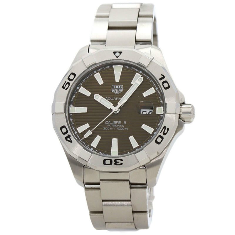 TAG Heuer WAY2018 Aquaracer Calibre 5 棕色不鏽鋼男士腕錶-0
