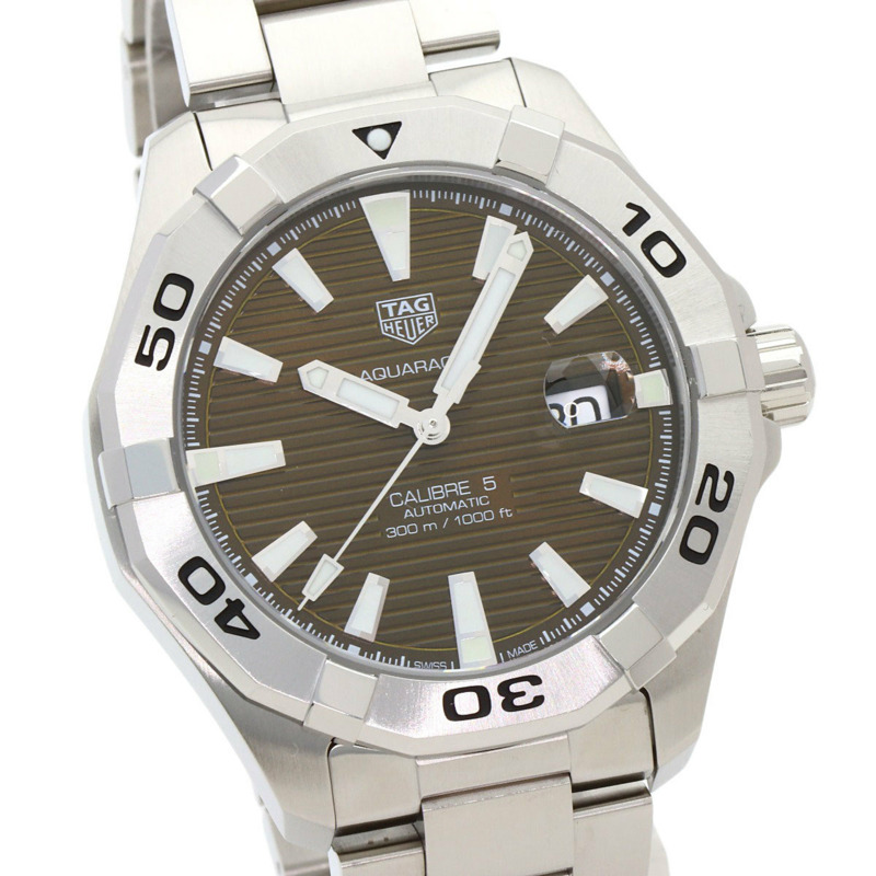 TAG Heuer WAY2018 Aquaracer Calibre 5 棕色不鏽鋼男士腕錶-3
