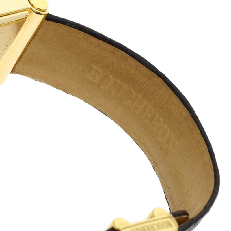 寶詩龍 Reflet 女士腕錶,18K黃金錶殼搭配皮革錶帶-11