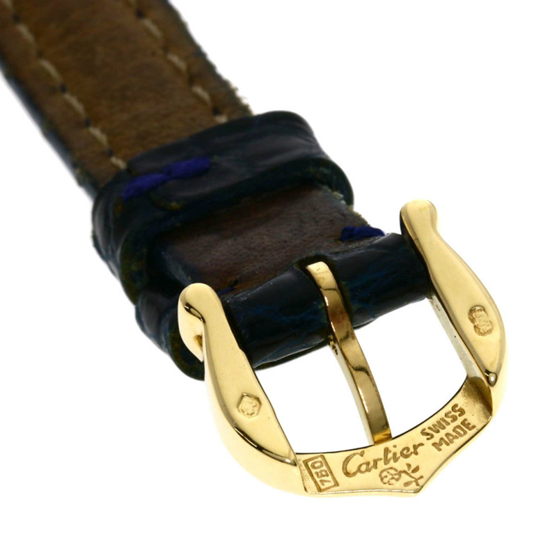 卡地亞 W1510956 迷你 Baignoire 腕錶,18K 黃金/皮革錶帶,女款-8